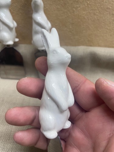 Ceramic Rabbit Cheese Charcuterie Utensils and Napkin Holder Set - Picture 10 of 21