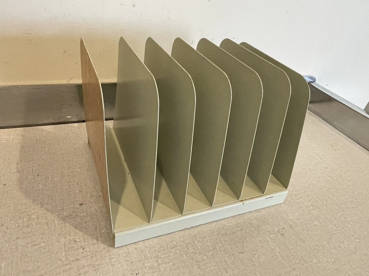 Vintage Metal File Organizer Desktop File Holder Retro Office