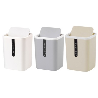 for Creative Home Mini Desktop Trash Can Tabletop Plastic Small Waste Bin with L