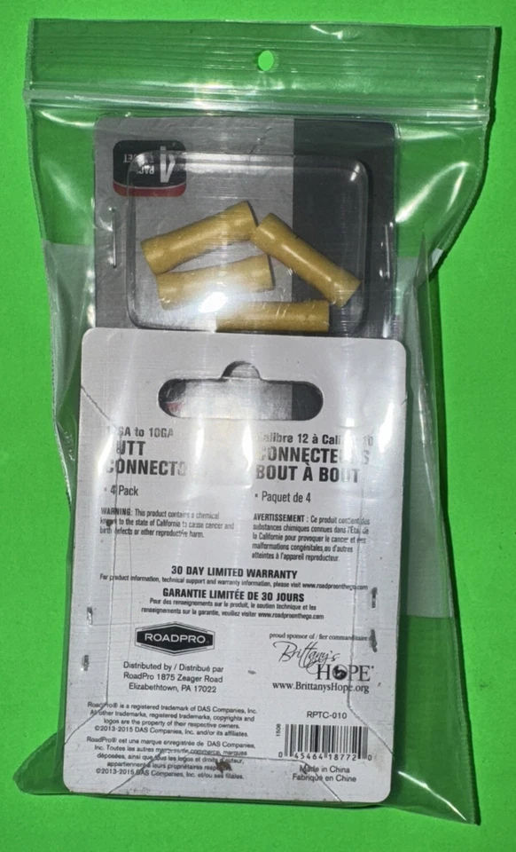 3 Packs Of 4 (12pcs) 12-10 GAUGE INSULATED CRIMP BUTT WIRE COUPLING CONNECTOR - Image 3 of 3