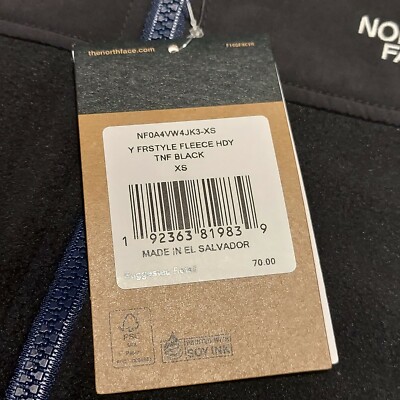 n New The North Face Youth Freestyle Fleece Hoody TNF Black XS | eBay