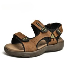 Breathable Men Sandals Leather Soft Comfortable Casual Shoes Non Slip Slippers