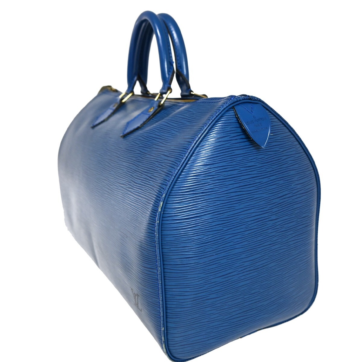 LOUIS VUITTON LV Speedy 35 Travel Hand Bag Epi Leather Blue GHW