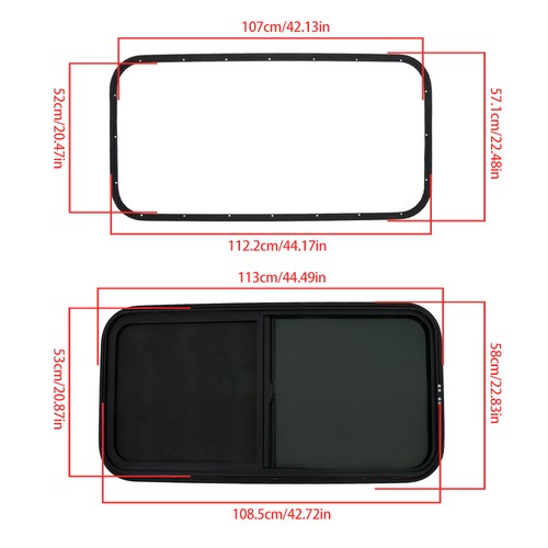 RV Horizontal Slide Window Universal W/DOT 24-30-35-36-42-48
