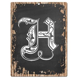 PP0479 Alphabet Initial Name Letter H Chic Sign Bar Shop ...