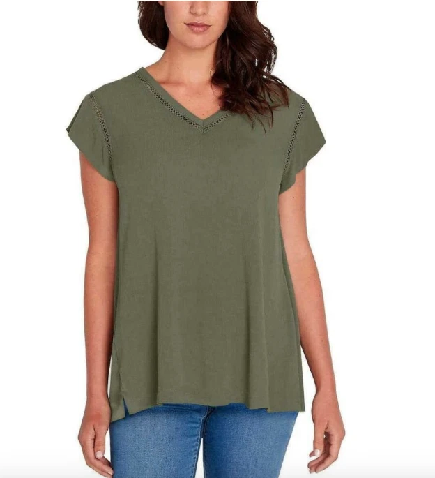 Women's Green Buffalo David Bitton Gauze Crinkle Blouse Size XXL 2xl