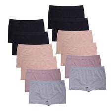 12 Pack Women  s Boyshort Panties Underwear Seamless Comfort Flex Fit Tag-Free