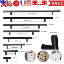 Black Modern Cabinet Handles T Bar Pulls Kitchen Drawer Hardware Stainless Steel