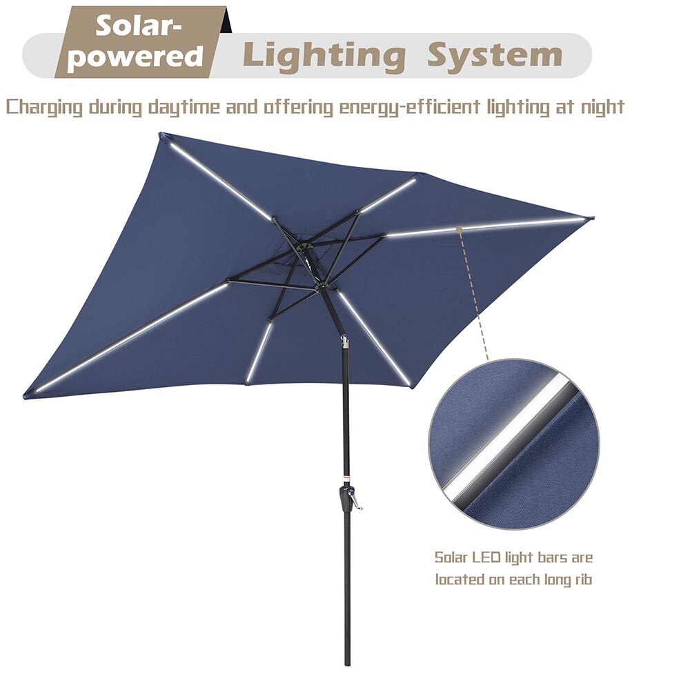 C Hopetree Rectangle Led Patio Umbrella 6ft 6in X 10 Ft Outdoor Market Parasol For Sale Online Ebay