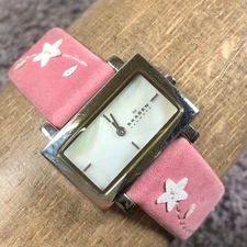 Skagen Women 280SSLSPW Dress MOP Dial Pink Leather Quartz Analog 27mm Watch 7"