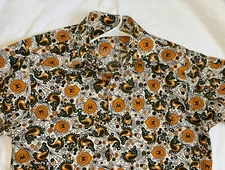 Vintage Motorola Computer Technology Microchip Button Shirt 1960s 70s RARE XXL