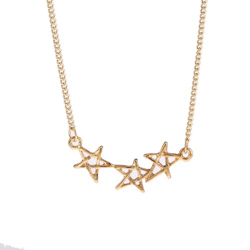 three connected star chain necklace, multiple choices - Picture 6 of 12