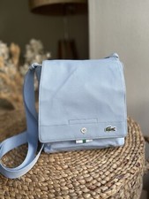 Borsa a tracolla Lacoste in tessuto azzurro chiaro