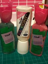 3 Xmas  Fabric Paint Tulip Colorpoint Multi use glass,card off white green pink 
