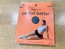 Thinx for All Period Underwear Moderate Absorbency GRAY High-Waist Brief, Sz S