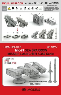 HS MODEL U350042S 1/350 US NAVY MK-29 SEA SPARROWMISSILE LAUNCHER