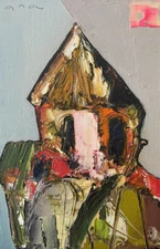 Original abstract painting oil on canvas board 4x6 in by Anastasiya Kimachenko