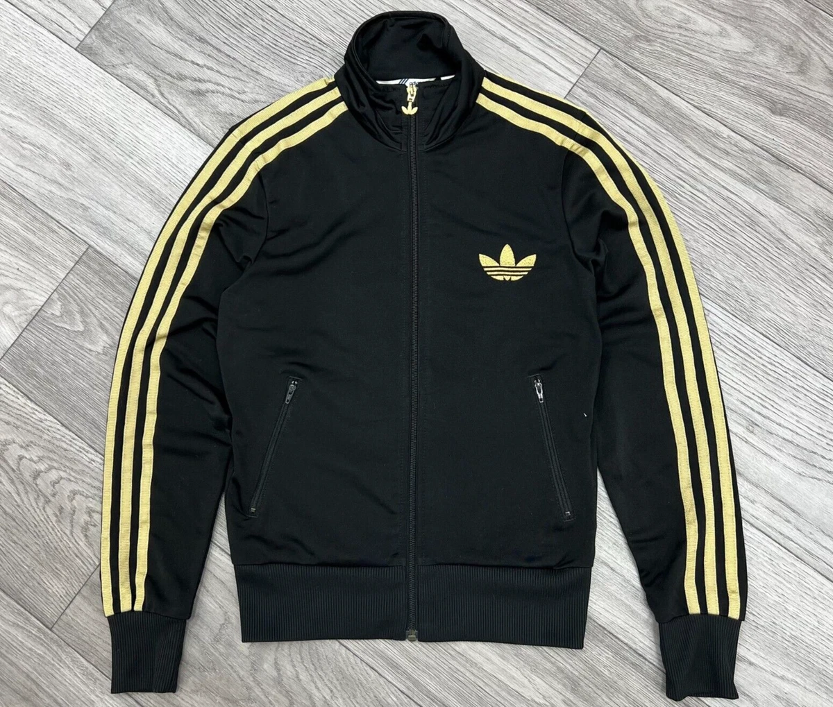 Adidas Originals Firebird Track Top Black Gold Women&#039;s Size 10 S | eBay