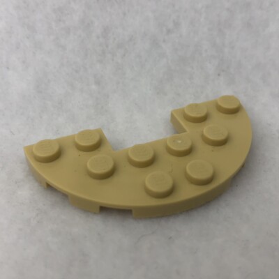 LEGO 18646 Tan Plate, Round Half 3 x 6 with 1 x 2 Cutout (x1)
