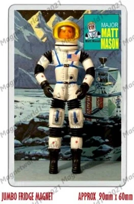 MATTEL - MAJOR MATT MASON 60's ACTION FIGURE NEW JUMBO FRIDGE MAGNET OR KEYRING