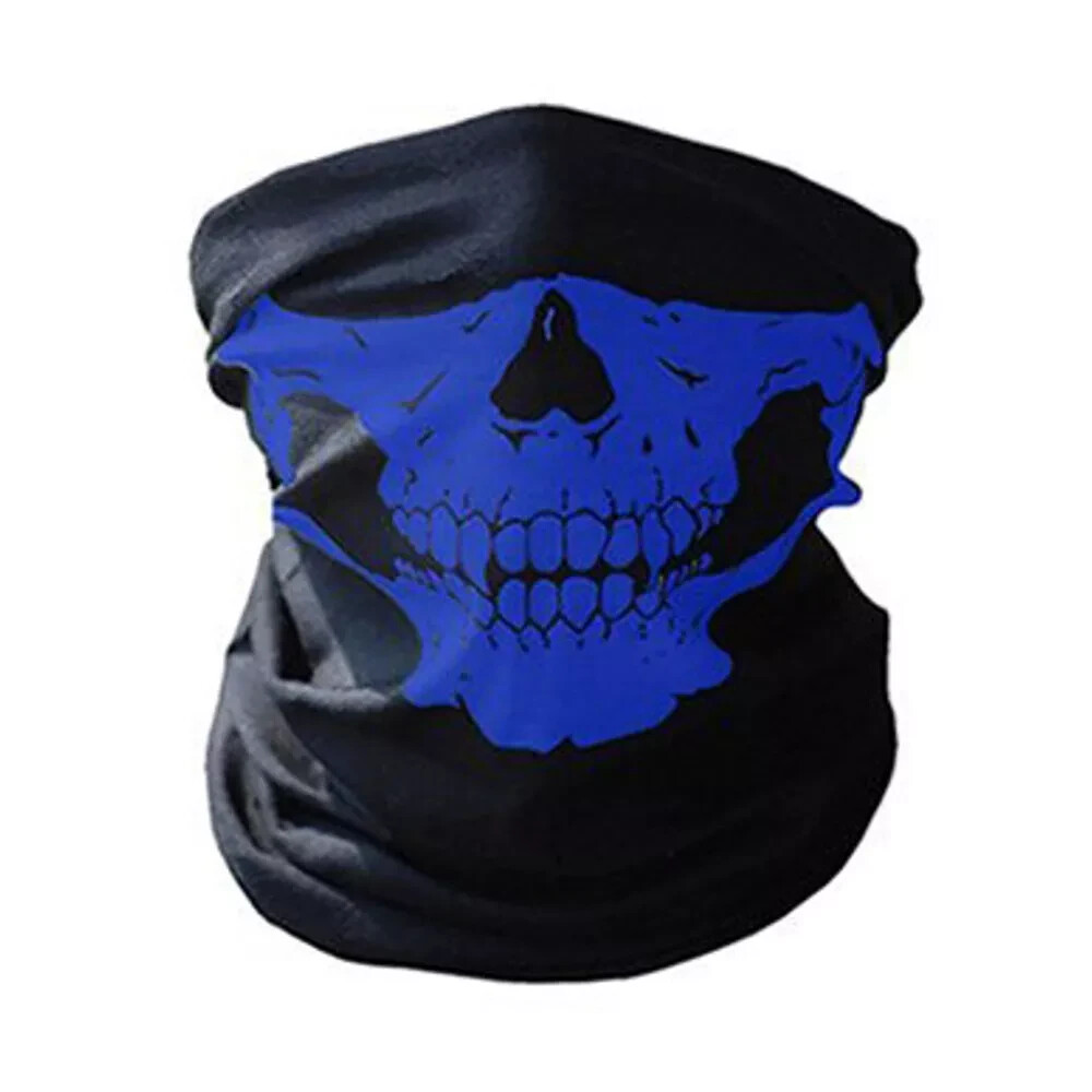 Mascarilla facial calavera. Bufanda cuello pasamontañas motociclista ajuste elástico sin costuras