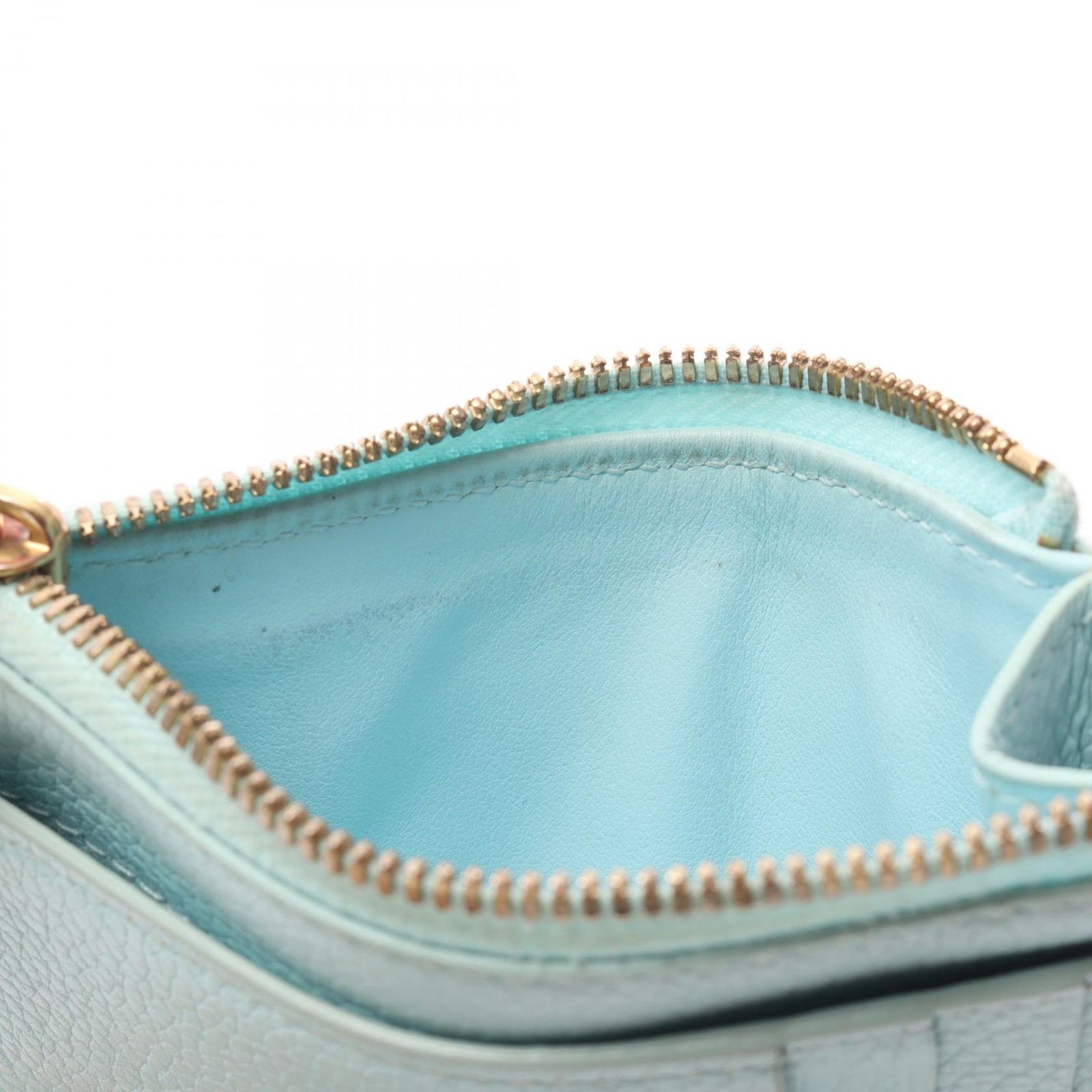 Bottega Veneta Maxi Intrecciato Leather Card Case Light Blue thumbnail 6