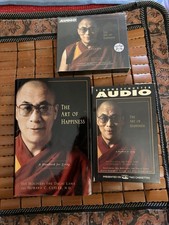 Signed The Art of Happiness HC Book + Sealed CD + Cassette Howard Cutler Lot
