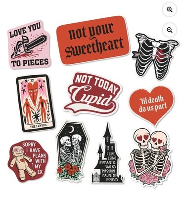 Crazy Dog TShirts Funny Valentine Vinyl Stickers Multicolor Humor Love Skeletons