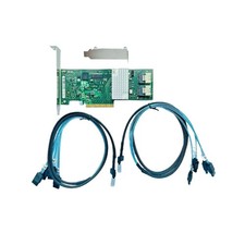 SAS2008 FW:9211-8I P20 IT Mode ZFS FreeNAS unRAID 2 SFF-8087 4 SATA Cable US