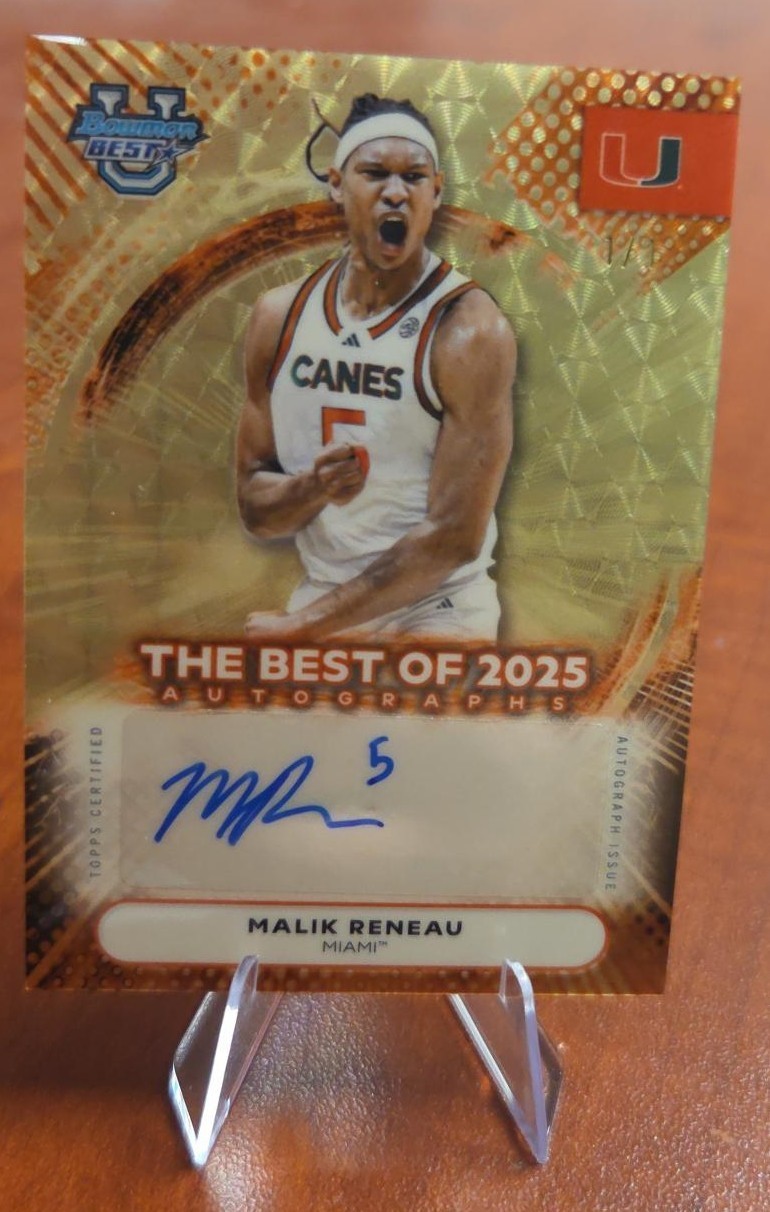 Malik Reneau 2025-26 Bowman U Best SUPERFRACTOR 1/1 AUTO Best Of 2025 Miami