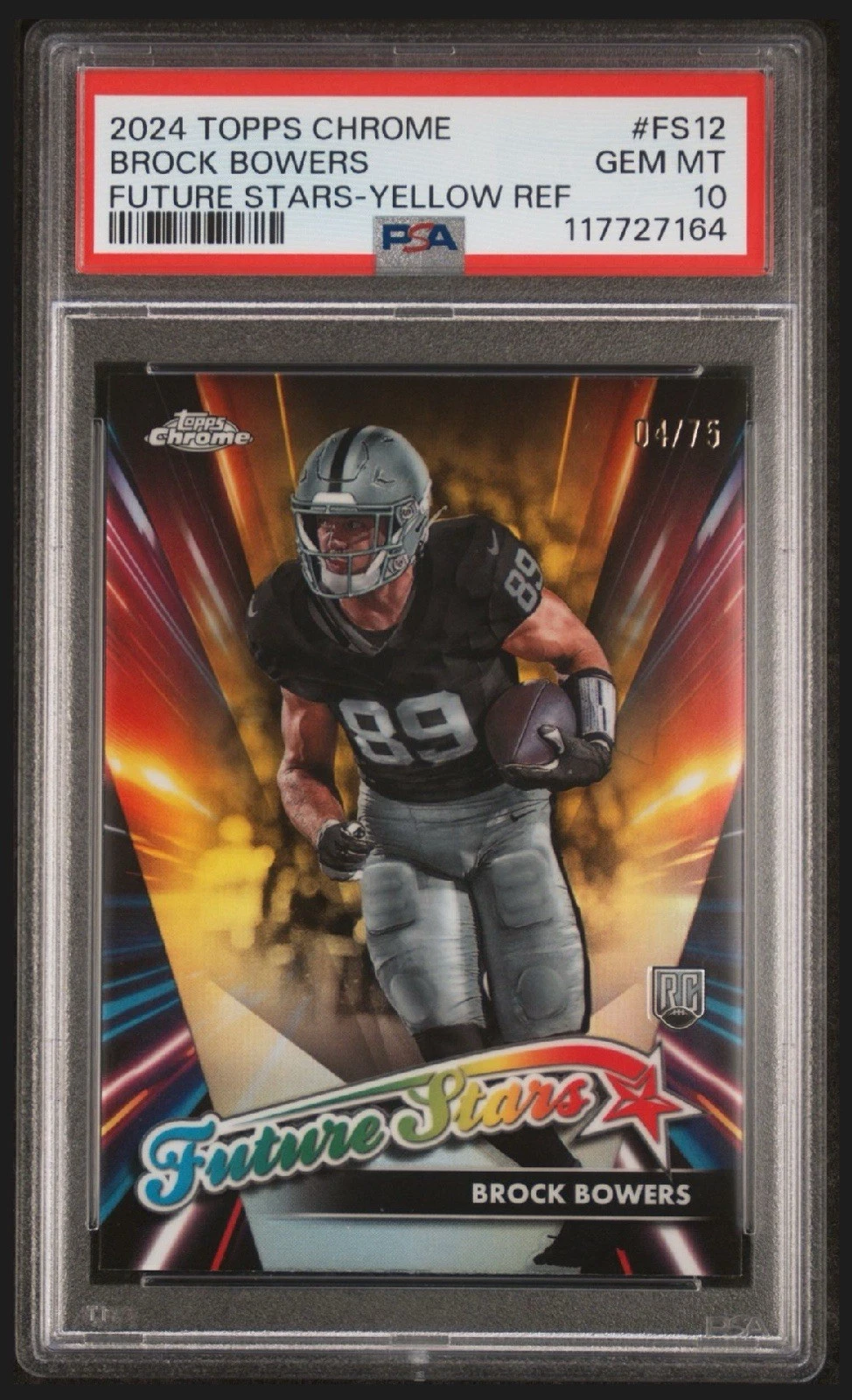 Brock Bowers Topps Chrome Future Stars #FS12 Yellow Refractor