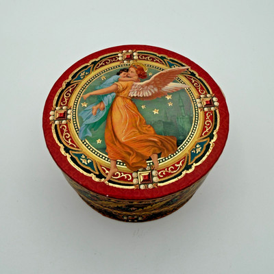 Round Guardian Angel Punch Studio Gift Box J. Grossman Antique Image Collection