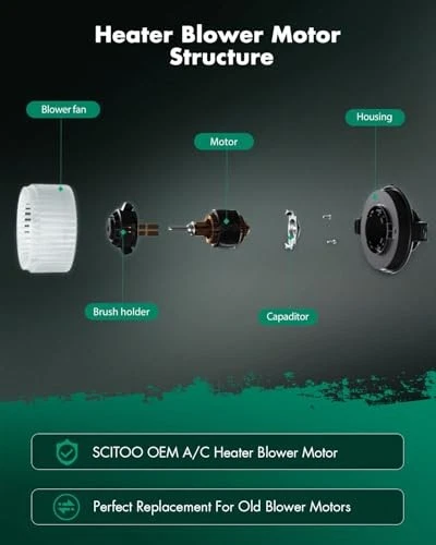 HVAC Blower Motor for Mercedes-Benz SLK280 SLK300 SLK350 SLK55 AMG 2005-2011 Foto 4 de 4