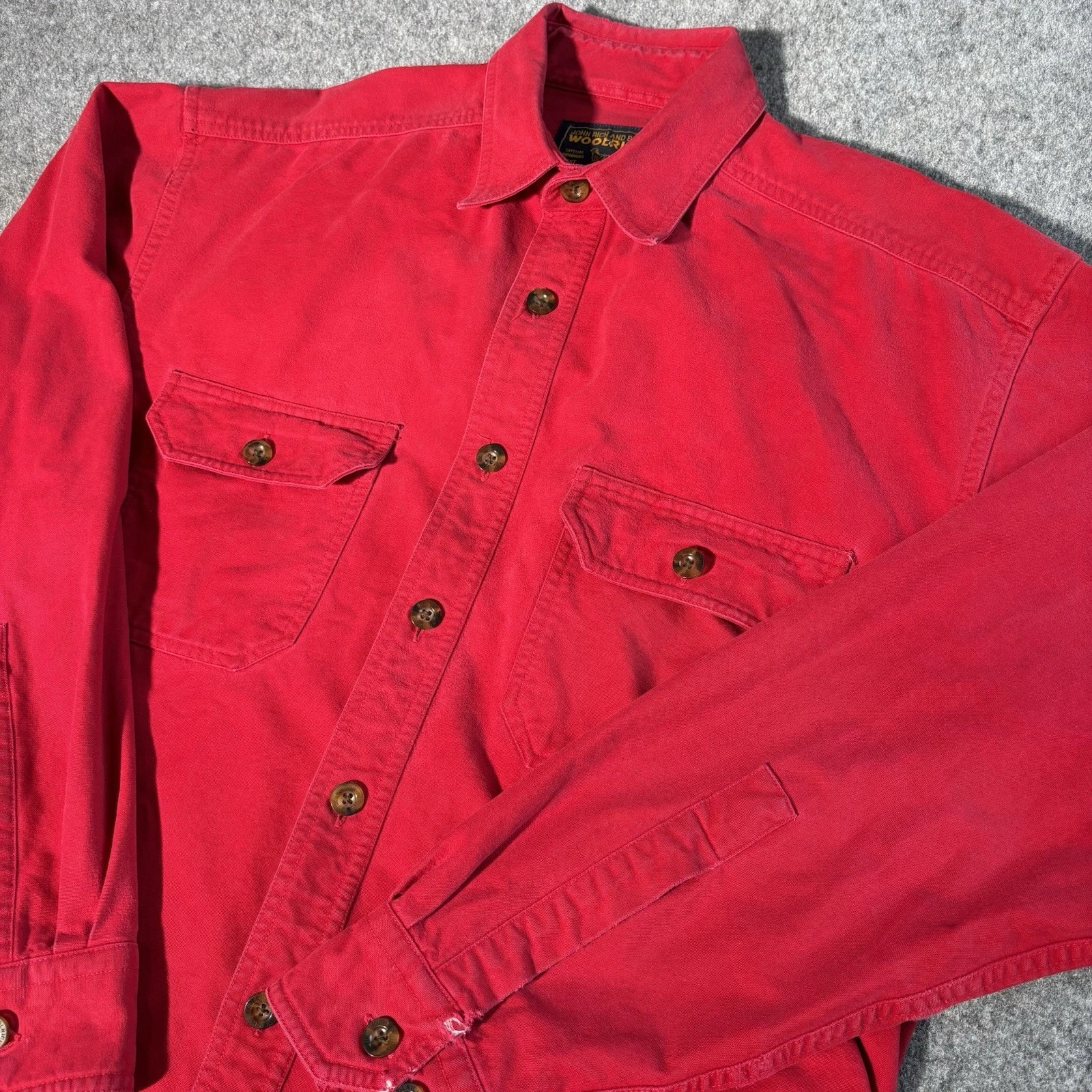 Woolrich Shirt Men’s XL Red Button Up Long Sleeve Outdoor Hiking Workwear Work