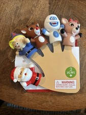 Rudolph The Red-Nosed Reindeer Finger Puppets 5 Pieces Christmas On Cut Card