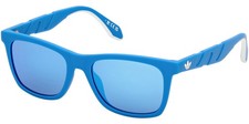 Adidas Originals Matte Blue Soft Square Sunglasses w/ Mirror Lens OR0101 85X 53