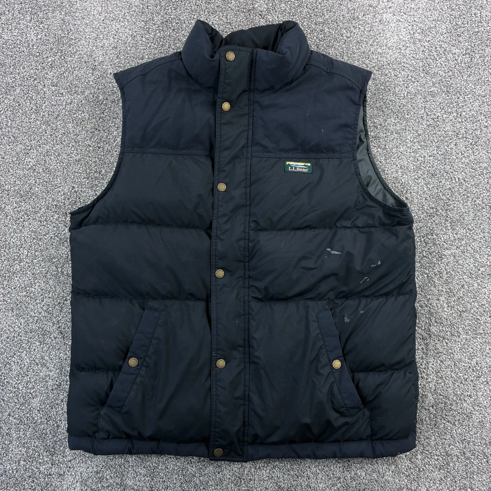 LL Bean Mountain Classic Down Vest Men's XL Black Puffer Downtek Pertex 505274