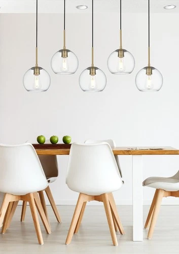 Elegant Lighting LD2228 Baxter 5 Light 42"W Linear Pendant - Brass - Picture 2 of 12