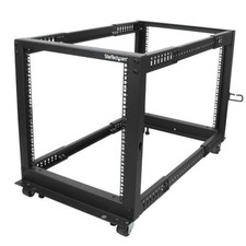 StarTech.com 12HE 4 Pfosten Open Frame Server Rack tiefenverstellbar mit Rollen