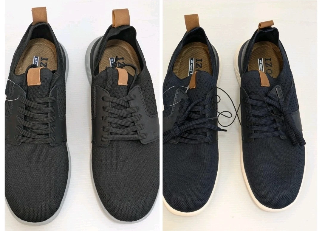 IZOD “Bannister” Men’s Lightweight Stretch Textile Sneaker Black Size 12