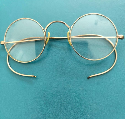ANT LLOYD Round GF Full Wire Rim Spectacles Glasses 1910-1920 Frames Only PROP