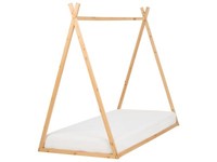Kinderbett Aus Kiefernholz Heller Holzfarbton 90 X 200 Cm Zeltform Modern Saurat
