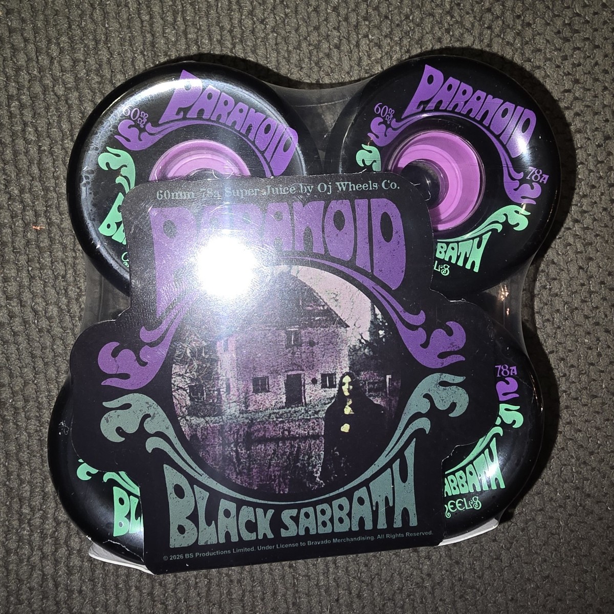 60mm 78a Super Juice By Oj Wheels Co. Paranoid Black Sabbath | eBay