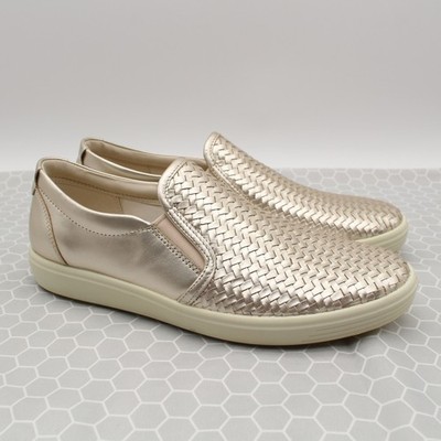ECCO Soft 7 Woven Slip On 2.0 Womens Size 42 (US 11-11.5) Gold Leather Shoes