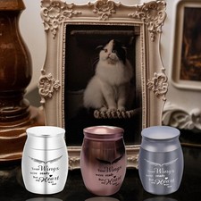 Urn Pet Ashes Memorial Dog Cremation Urns Funeral Metal Small Steel Ash Cat