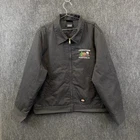 Dickies Mens Work Jacket Black Quilted Insulated Frontier Embroidered Logo XL