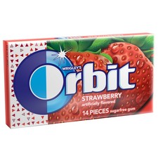 Orbit Strawberry Sugarfree Gum, 14 Count 14 Pack of 1 , Red