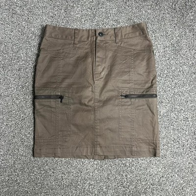 Khaki cargo mini skirt zip pockets Y2K utility streetwear