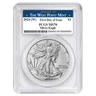 2024 (W) $1 1-oz American Silver Eagle PCGS MS70 FDOI West Point Label