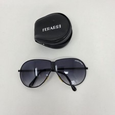 Ferrari Vintage Black Aviator Folding Sunglasses Foldable Metal